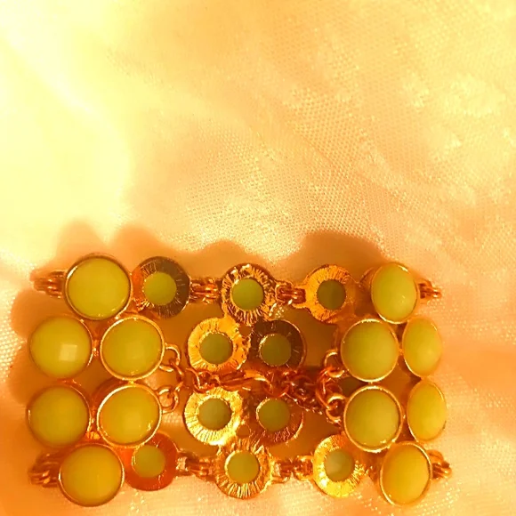 Kate Spade light green jade color and gold statement bracelet - Picture 4 of 7